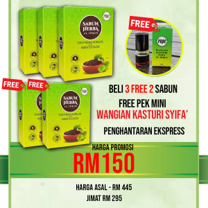 Sabun Herba Al-Idrus - Promo Afiyah [3 Kotak Percuma 2 Kotak + Minyak Kasturi]